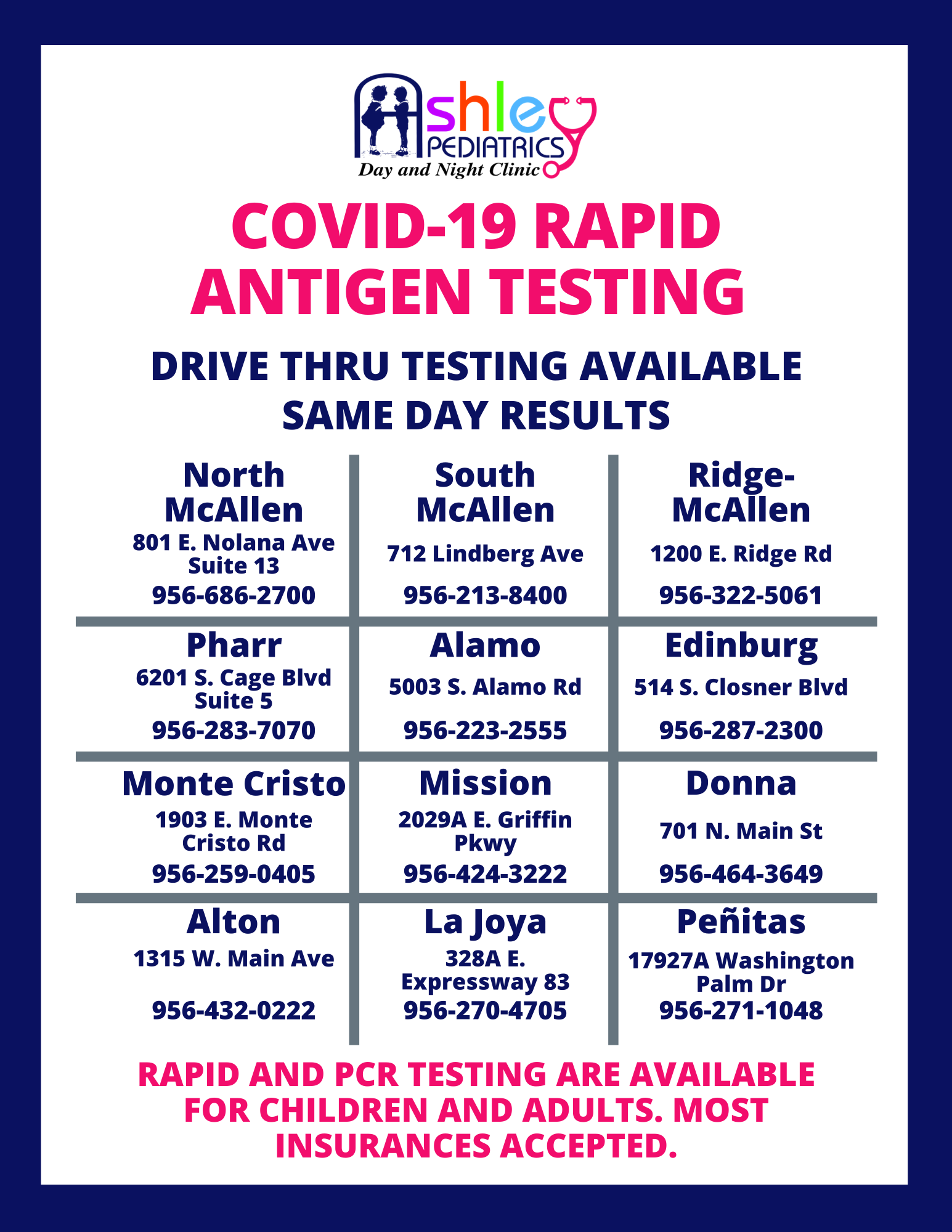 AP COVID Test Sites